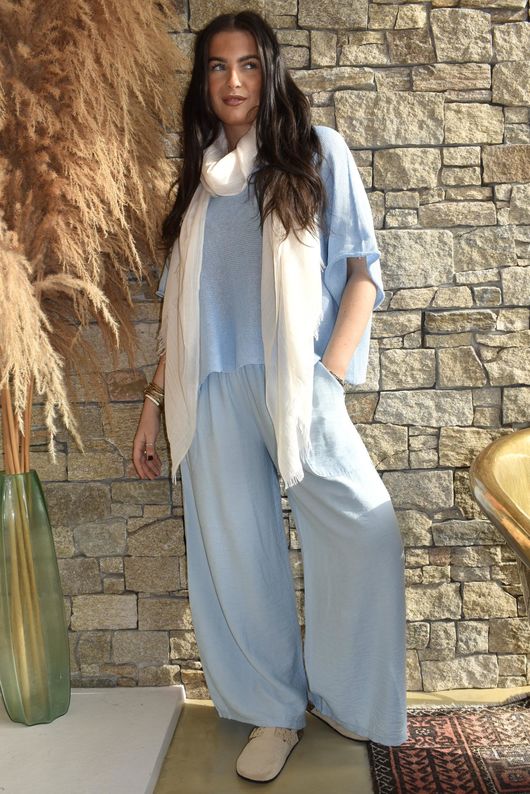 Basso Shirring Wide Leg Pant Light Denim /20 =